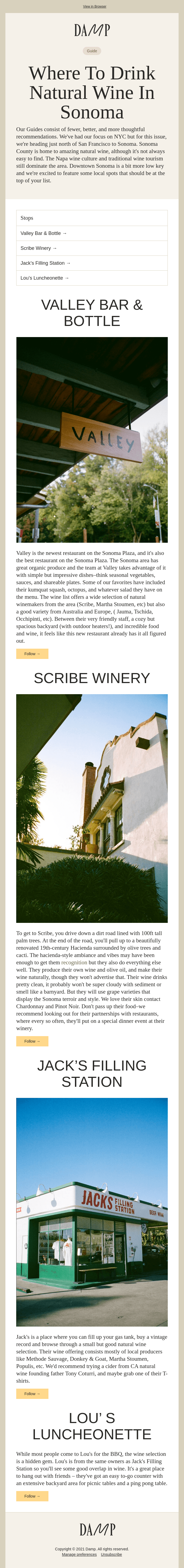 Where to drink natural wine in Sonoma