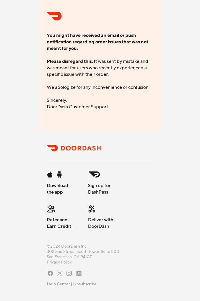 Whoops! We sent you the wrong email