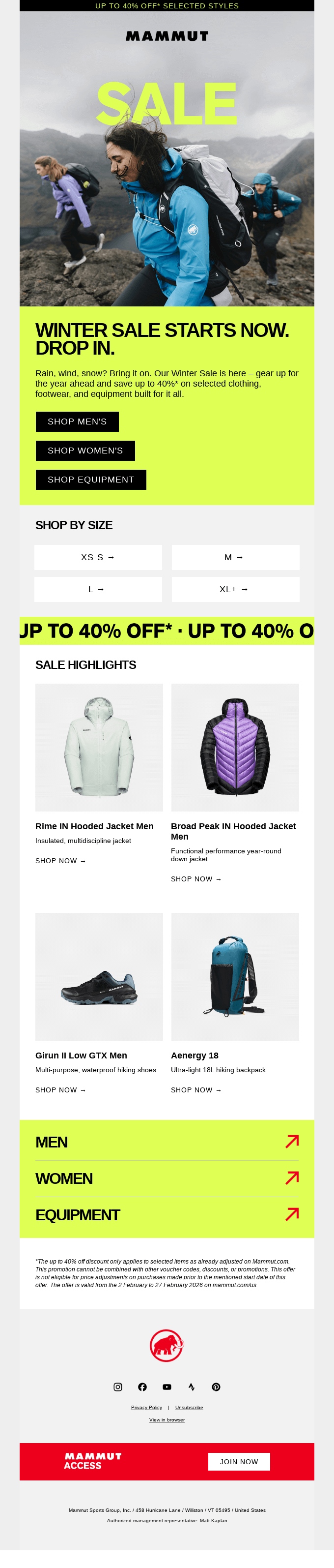 Winter Sale – up to 40% off now on ❄️🙌