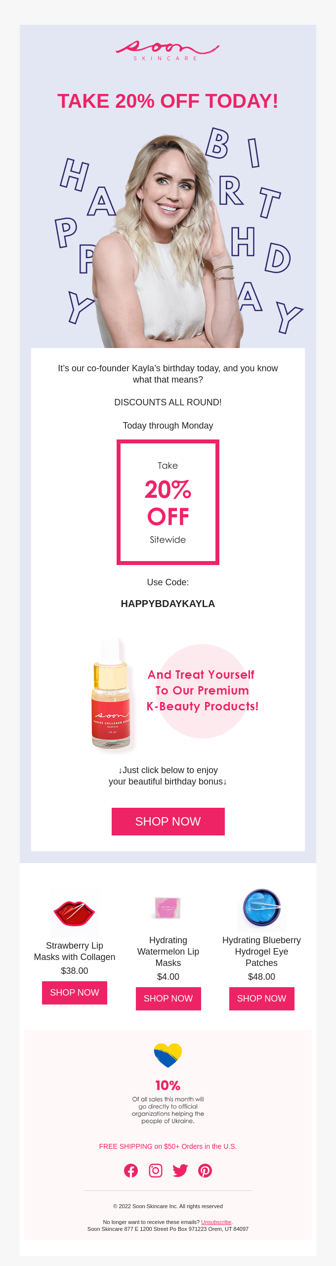You get 20% OFF today! 🎉