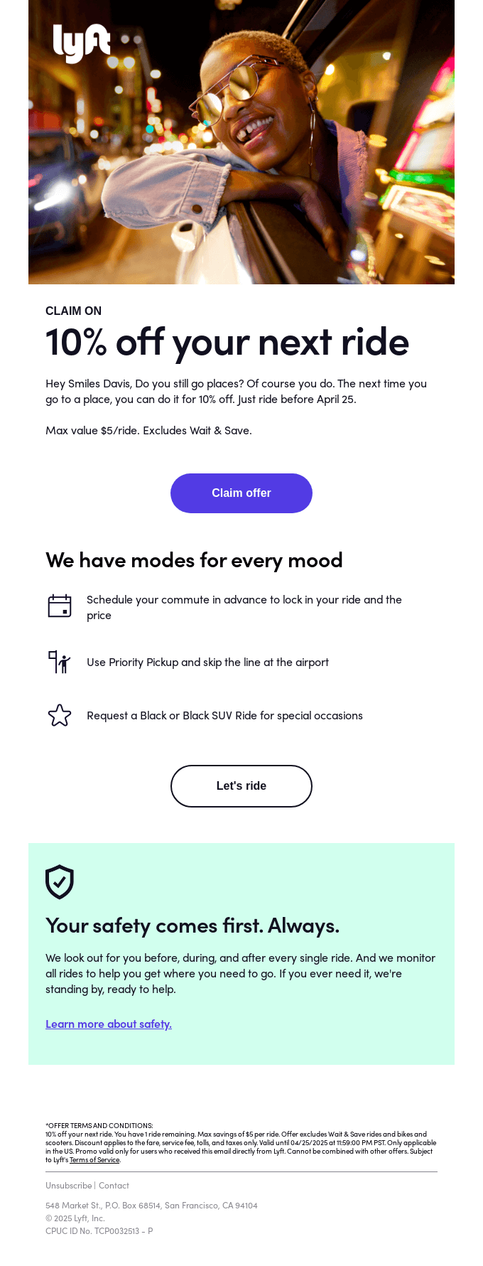You have an offer. It's ready to claim.