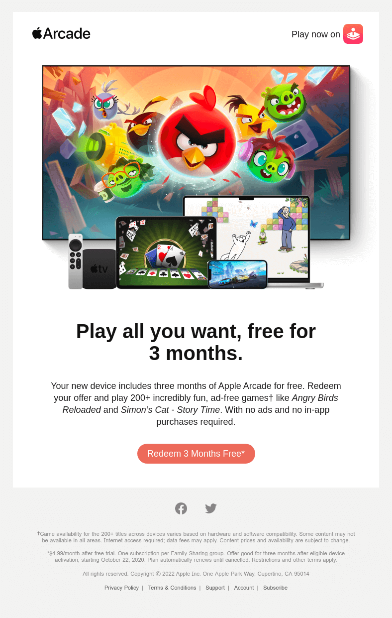 You just got 3 months of Apple Arcade for free