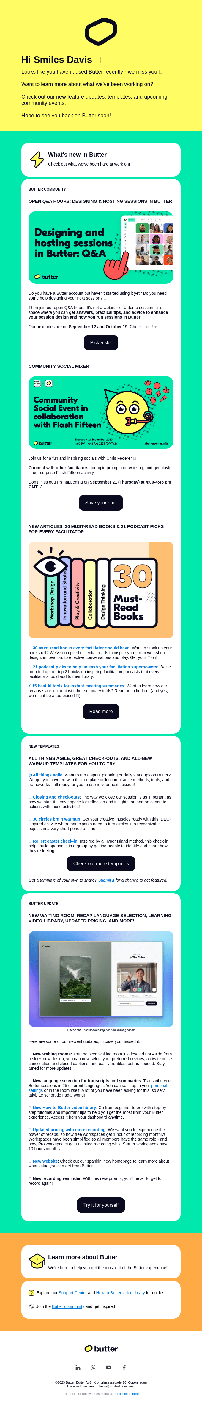 Your August in Butter and check out what’s new! from Butter Desktop Email View Really Good