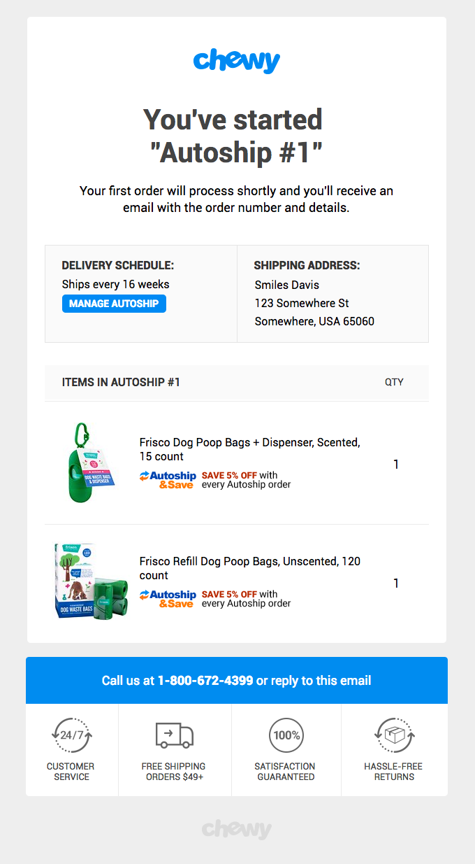 Your Autoship with from Chewy Desktop
