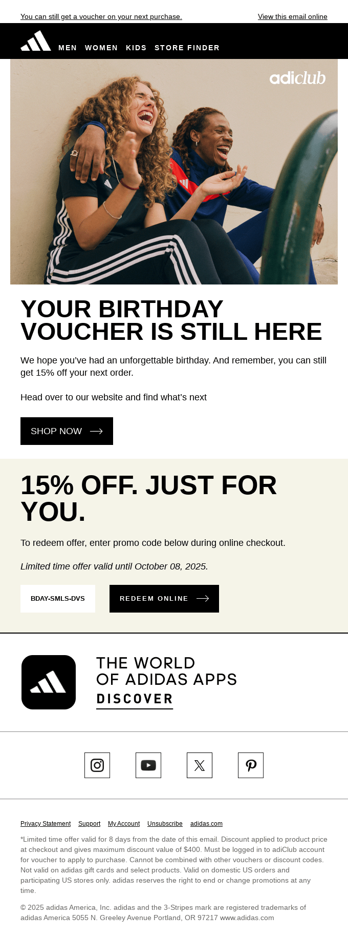 Your birthday gift is still available (get 15% off)
