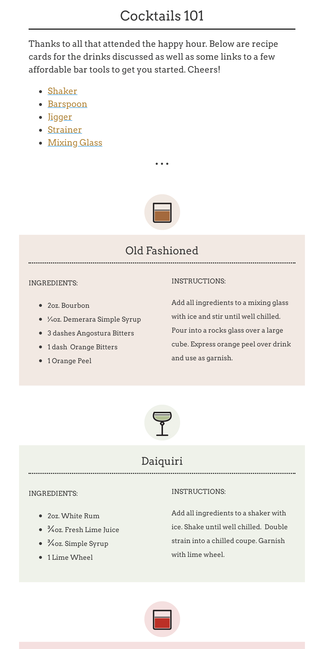 Your Cocktails 101 Recipes 🥃
