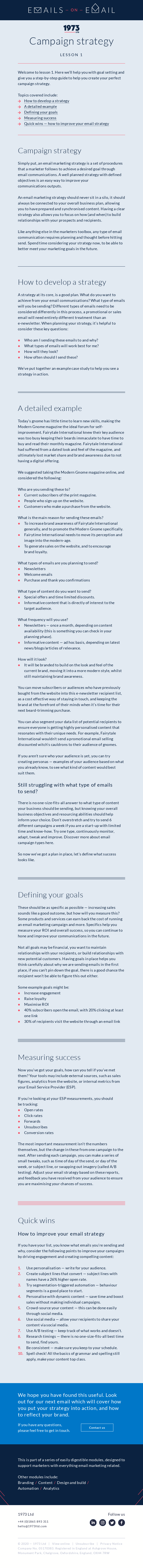 Your complete guide to email marketing - Campaign Strategy (1 of 6) -  Desktop View | Really Good Emails