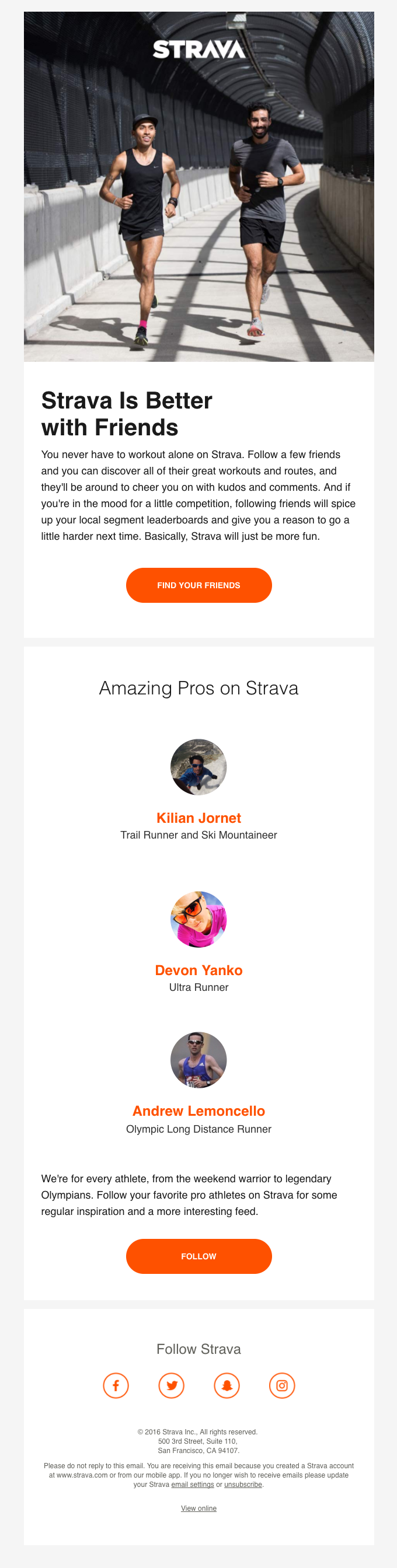 Your friends on Strava