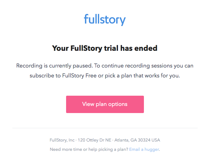 Your FullStory trial has expired
