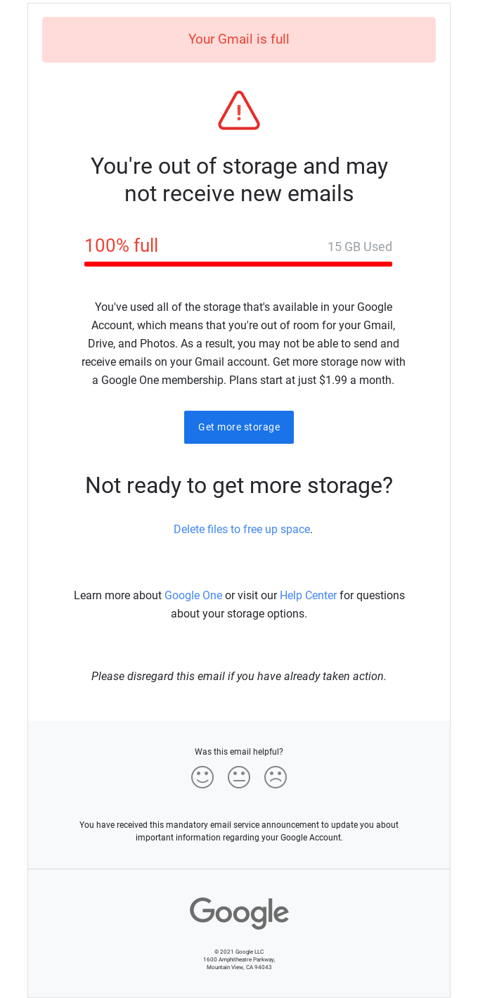 Your Gmail is full