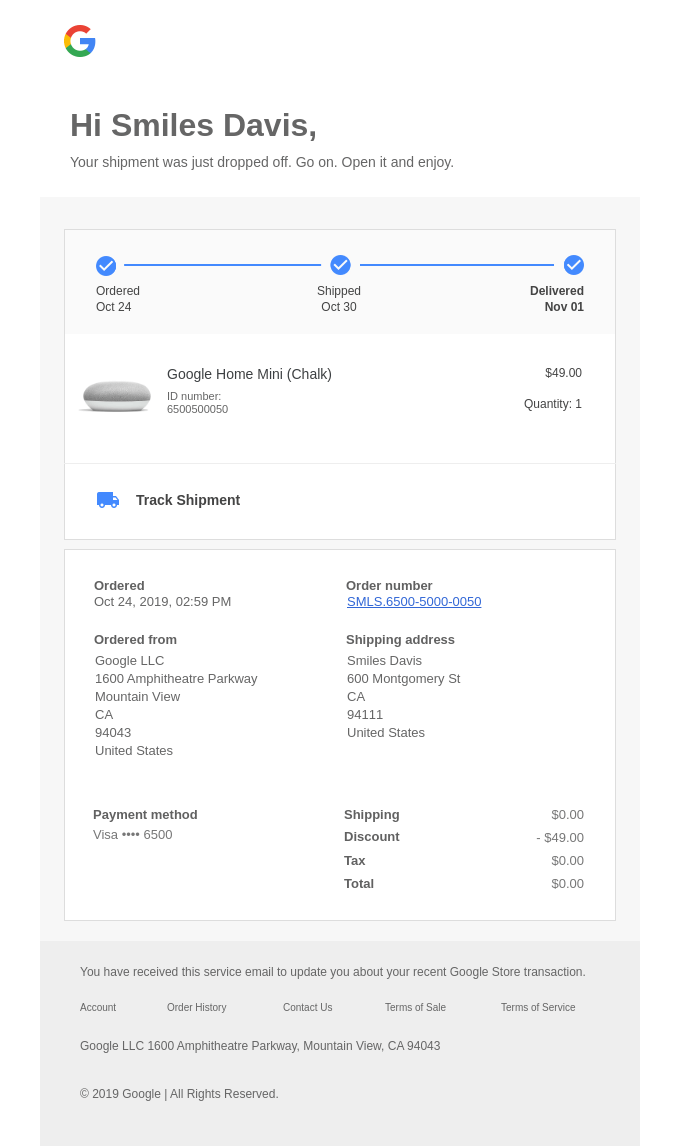 Your Google Store shipment is here
