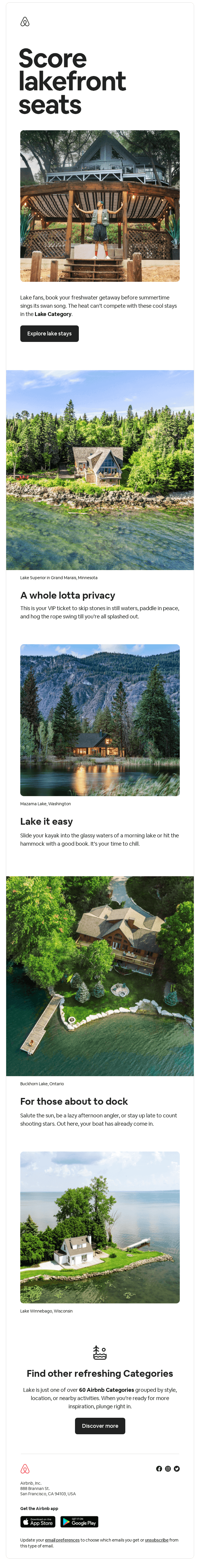 Your lake vacay won’t book itself
