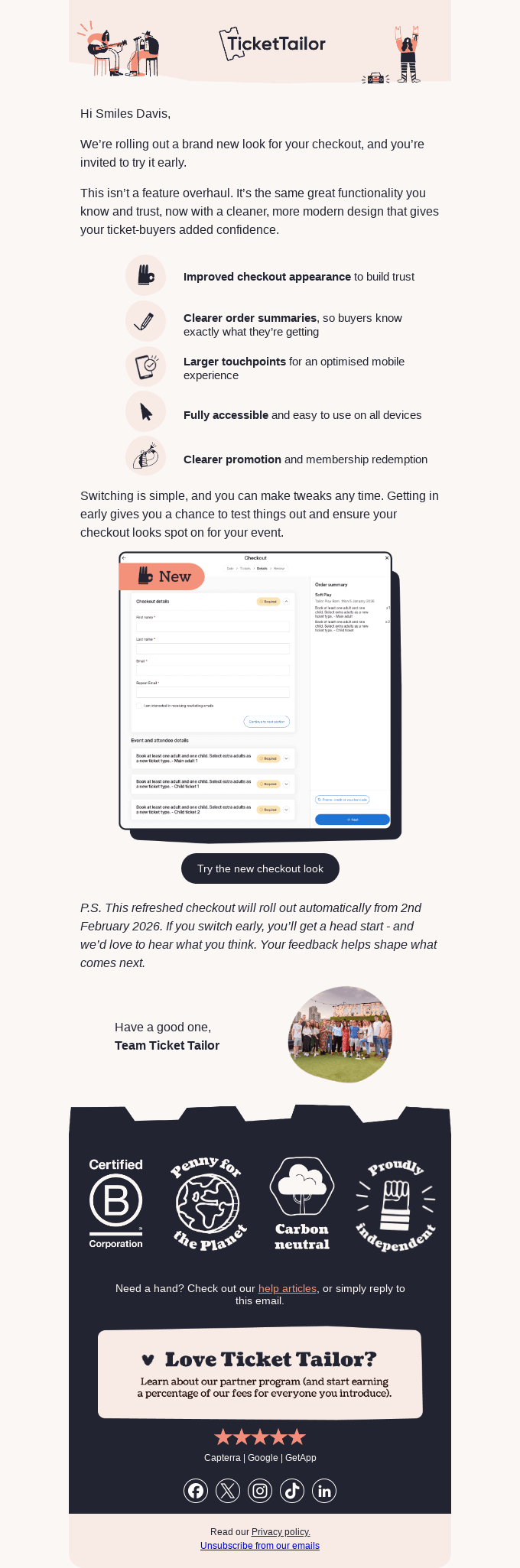 Your new checkout experience is nearly here 👀