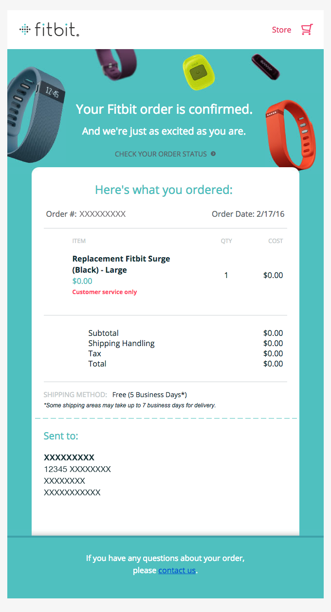 It’s official! Your Fitbit order has been placed.