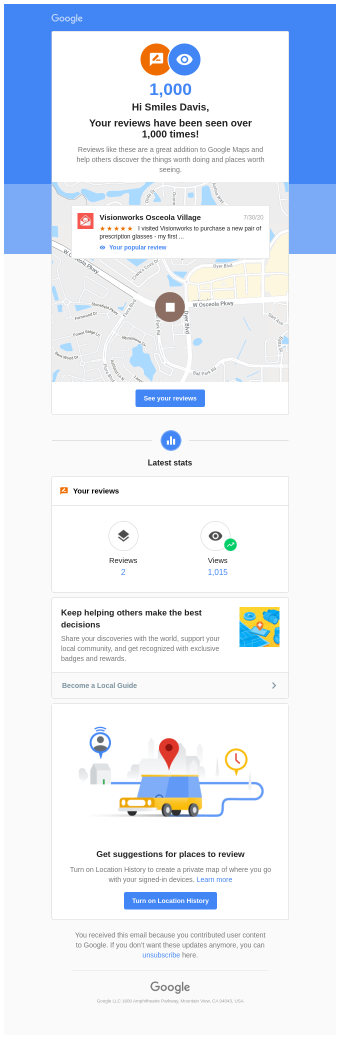 Your reviews are really popular on Google Maps!