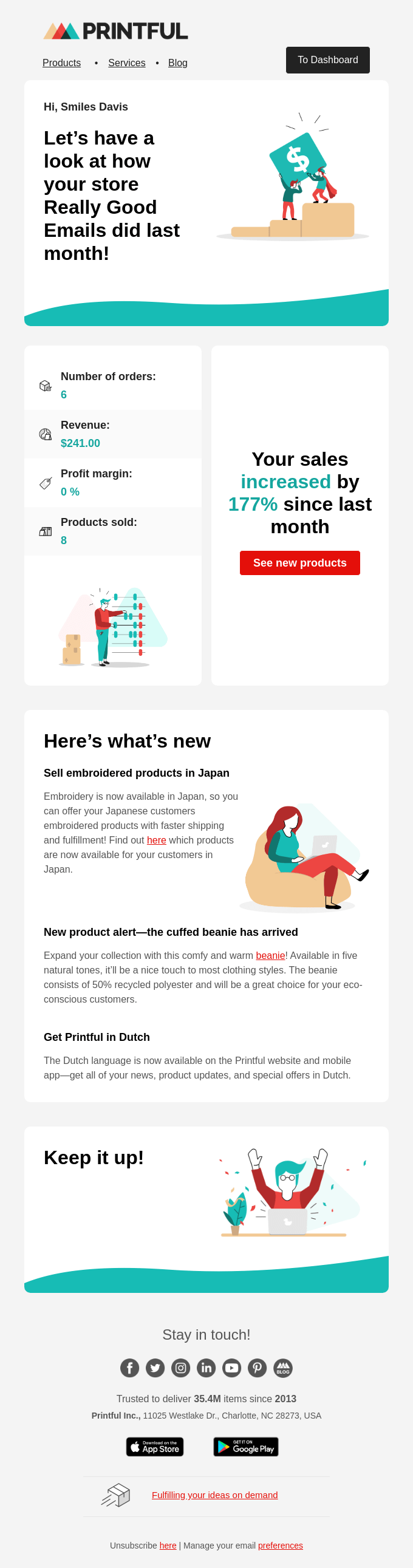 Your store’s monthly summary has arrived