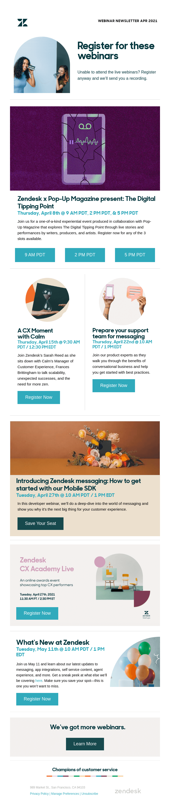 Your upcoming webinars are inside