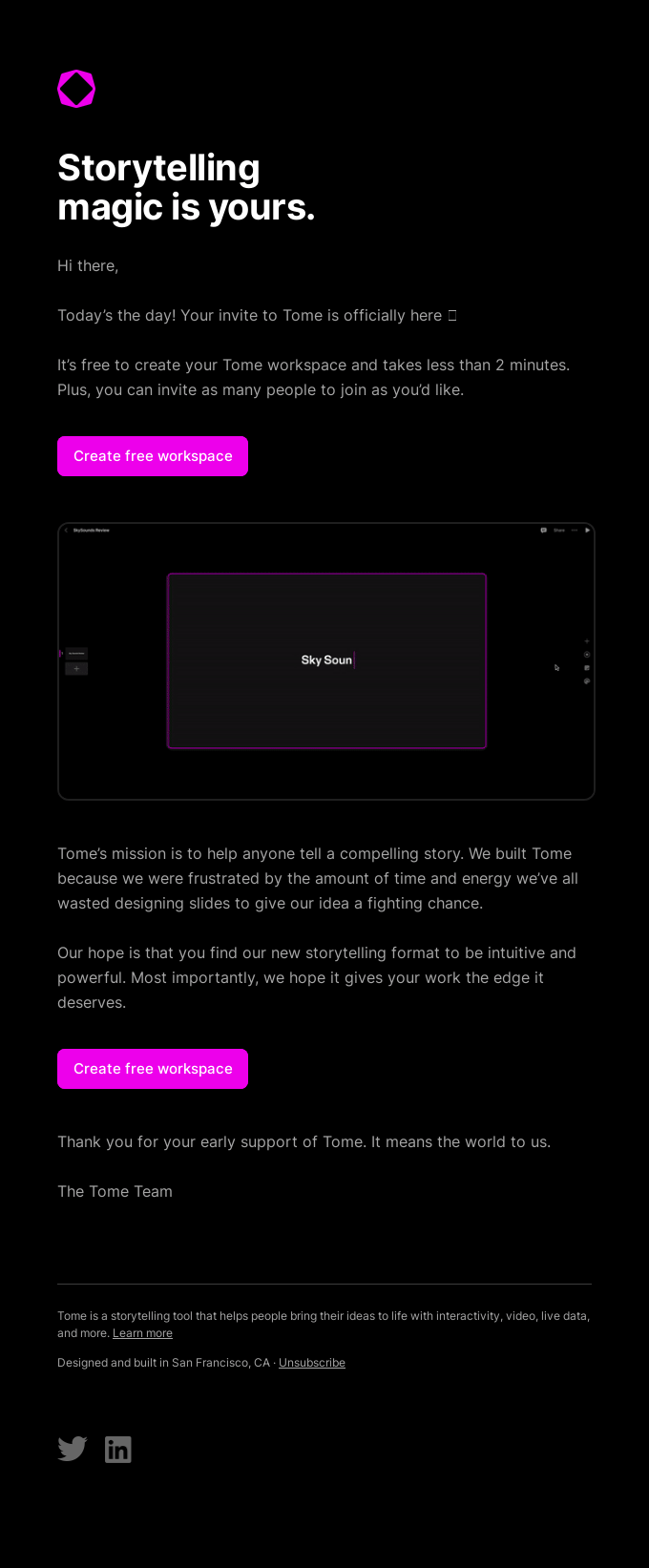 You’re in! Your free Tome invite is here.