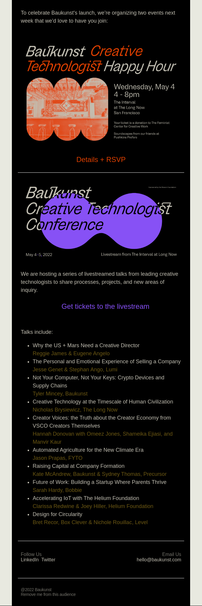 You're invited: Creative Technologist Happy Hour + Livestream