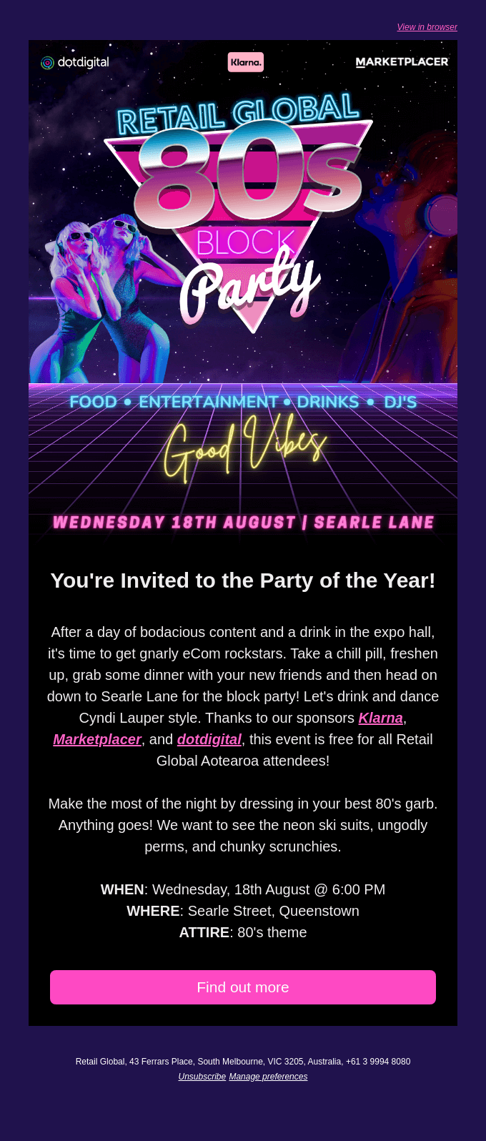 You're invited to the eComm Party of the YEAR!