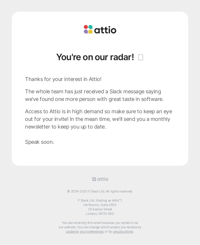 You're on our radar! 📡