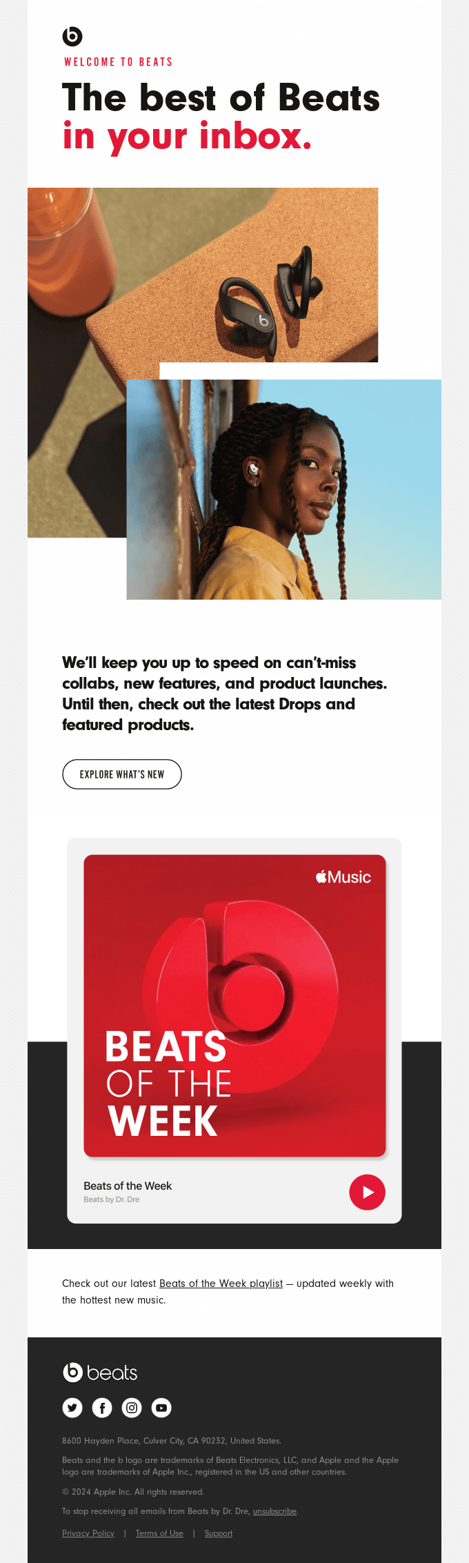 You’re signed up. Welcome to Beats.