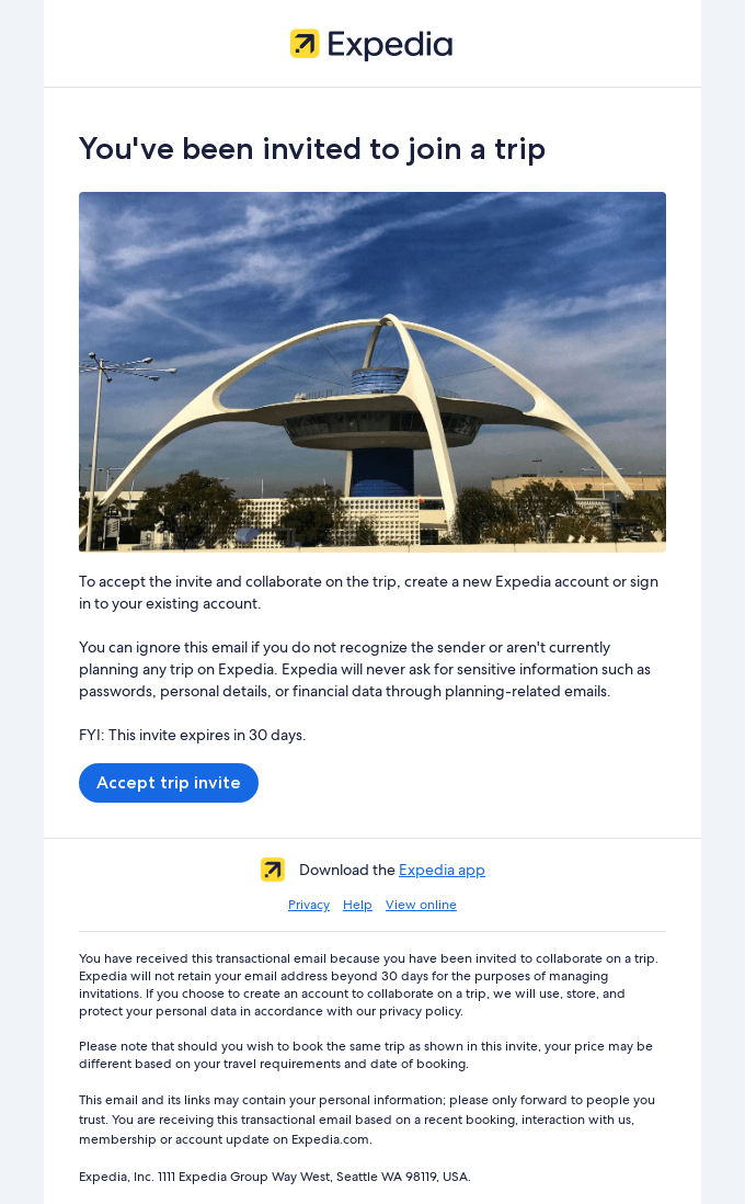 You've been invited to join a trip