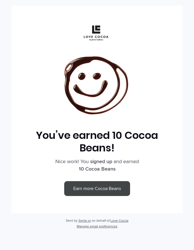 You’ve earned 10 Cocoa Beans!