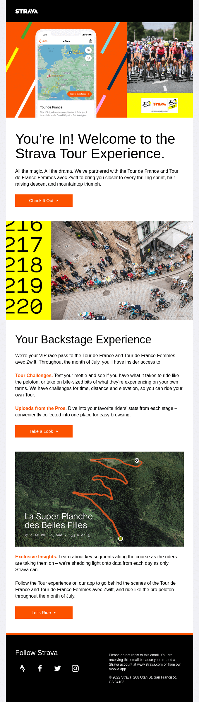 You’ve unlocked your backstage pass to the Tour from Strava - Desktop