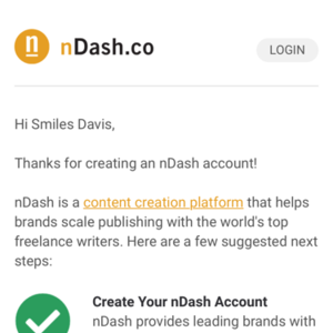 Welcome to nDash: Important Next Steps | Really Good Emails